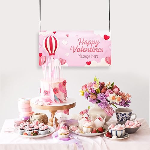 Miniatura 2 de Cartel personalizado para el día de San Valentín letrero de fondo de vinilo para decoración de San Valentín decoración de feliz San Valentín para el