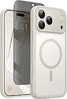 Vista 19 de Funda magnética para iPhone 17 Pro con protector de pantalla de privacidad [compatible con MagSafe] [protección de cámara] [grado militar]