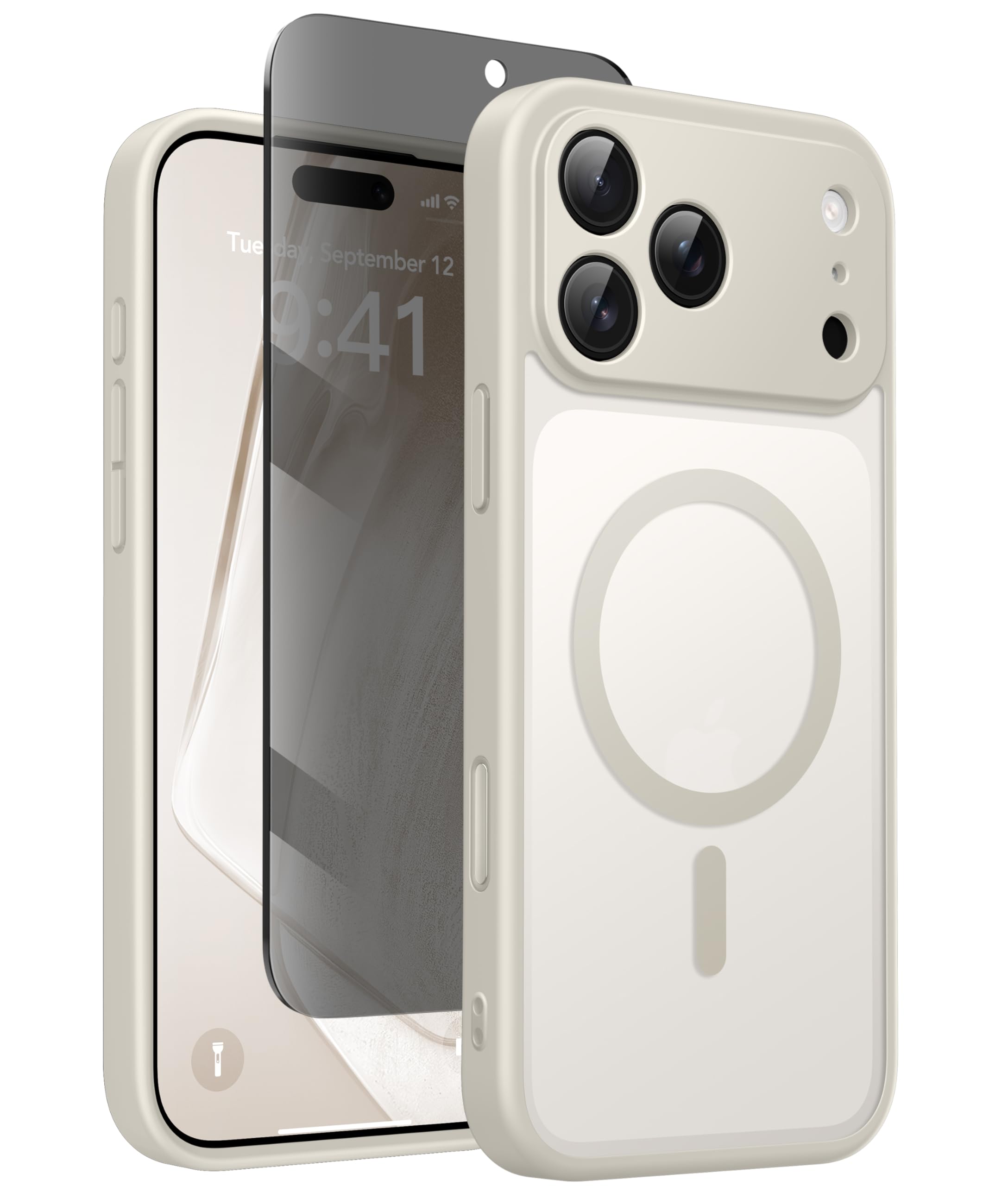 GOLBINBOX Matte Hülle für iPhone 17 Serie mit 1x Sichtschutz