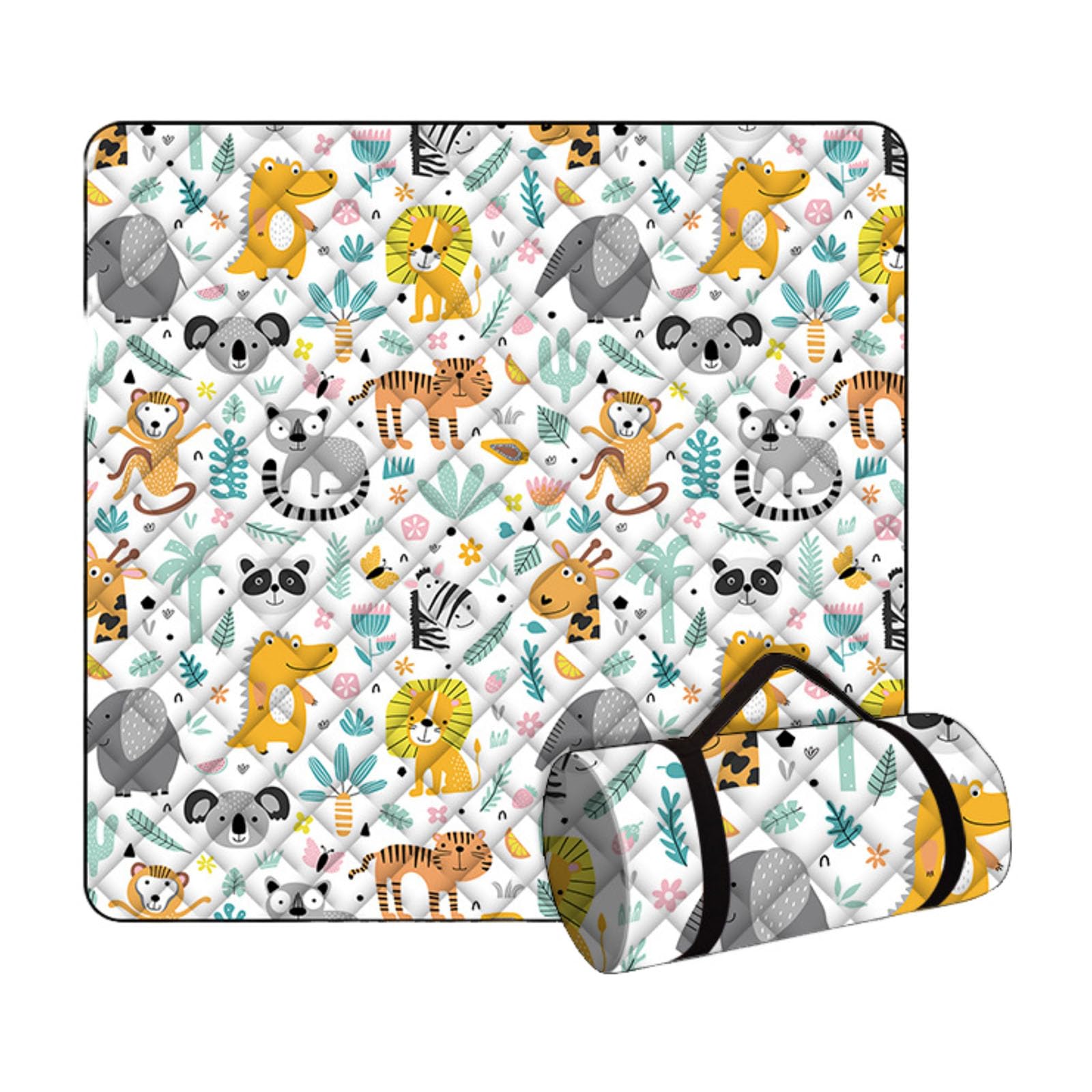 Couverture de Pique Nique Compacte, XXL Nappe Pique Nique Impermeable Couverture de Camping Léger et Portable Tapis de Plage Anti Sable pour Jardin, Parc (Animal Mignon 5,300x200cm)