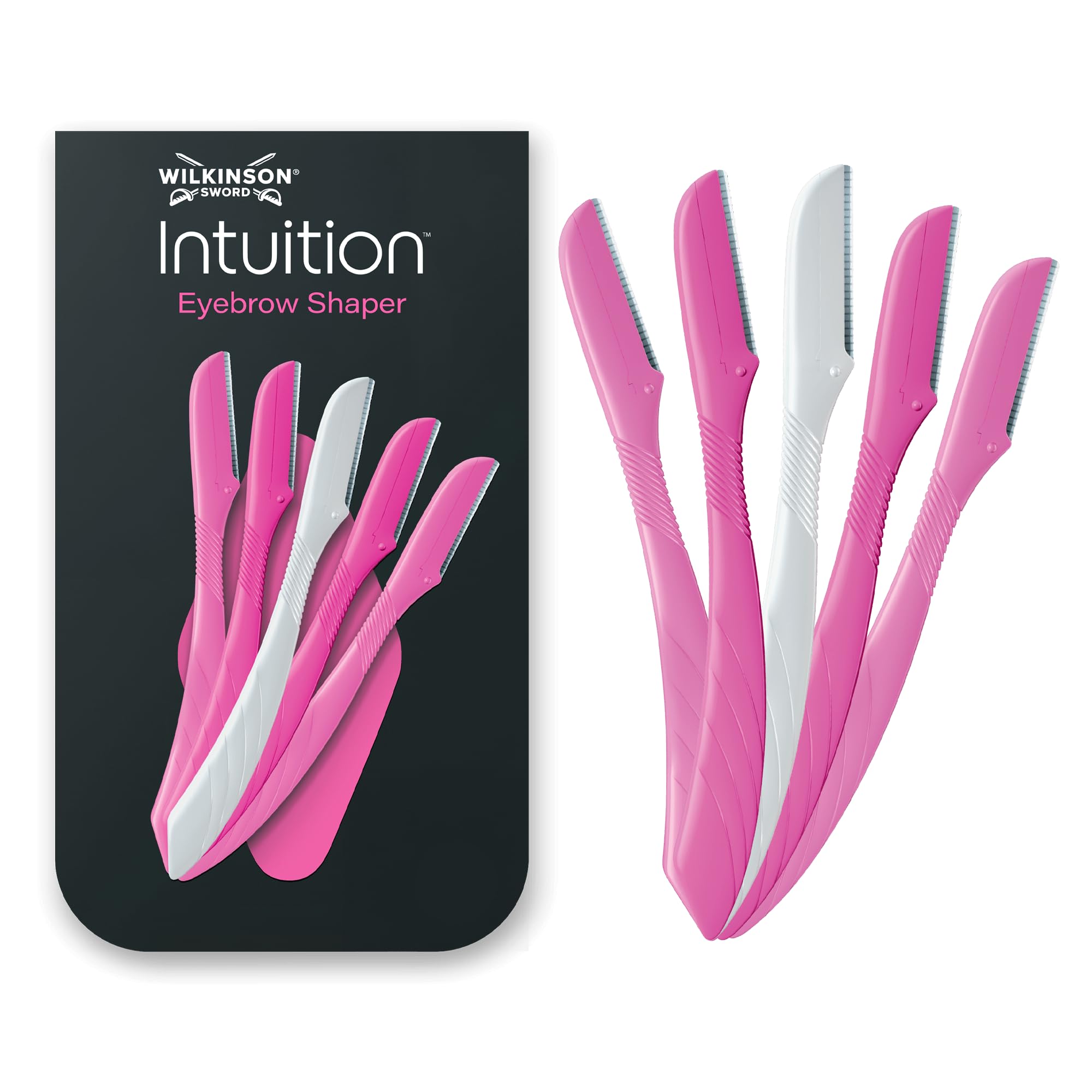 Wilkinson Sword Intuition rasoio per sopracciglia, confezione XL con 5 beauty tool e 1 cappuccio di precisione