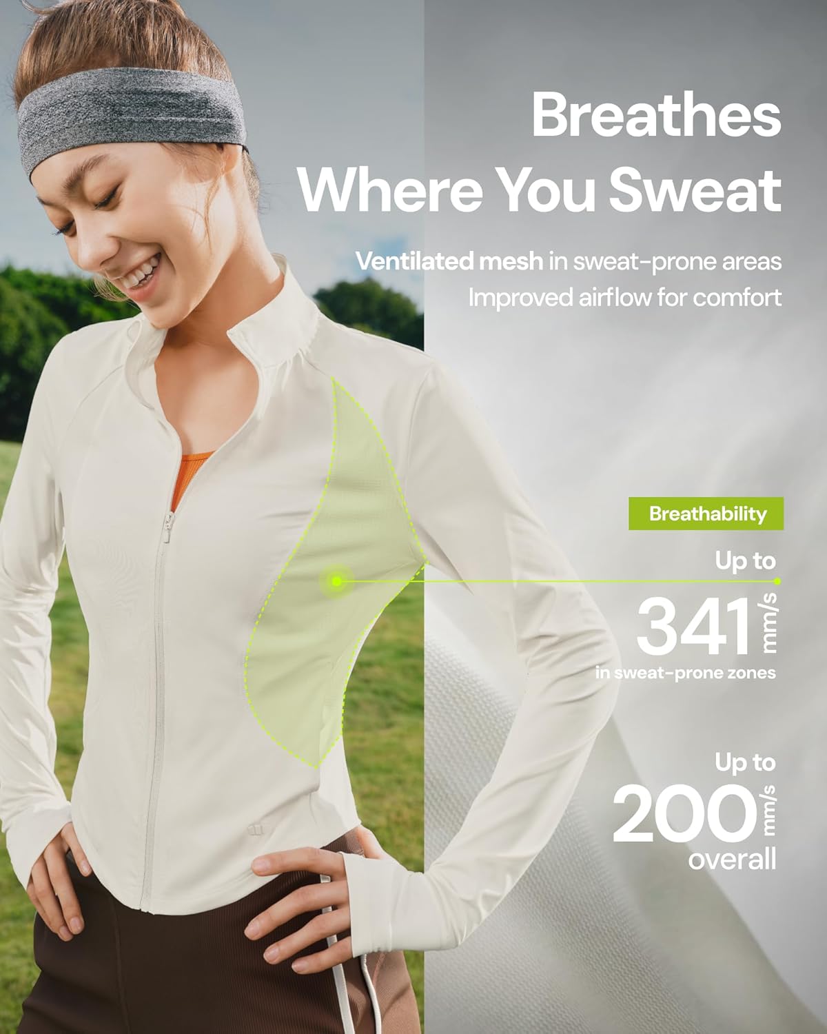 BENEUNDER Women's UPF 50+ Sun Protection Cooling Athletic Jacket Full Zip Long Sleeve Slim Fit Outdoor Running Pocket