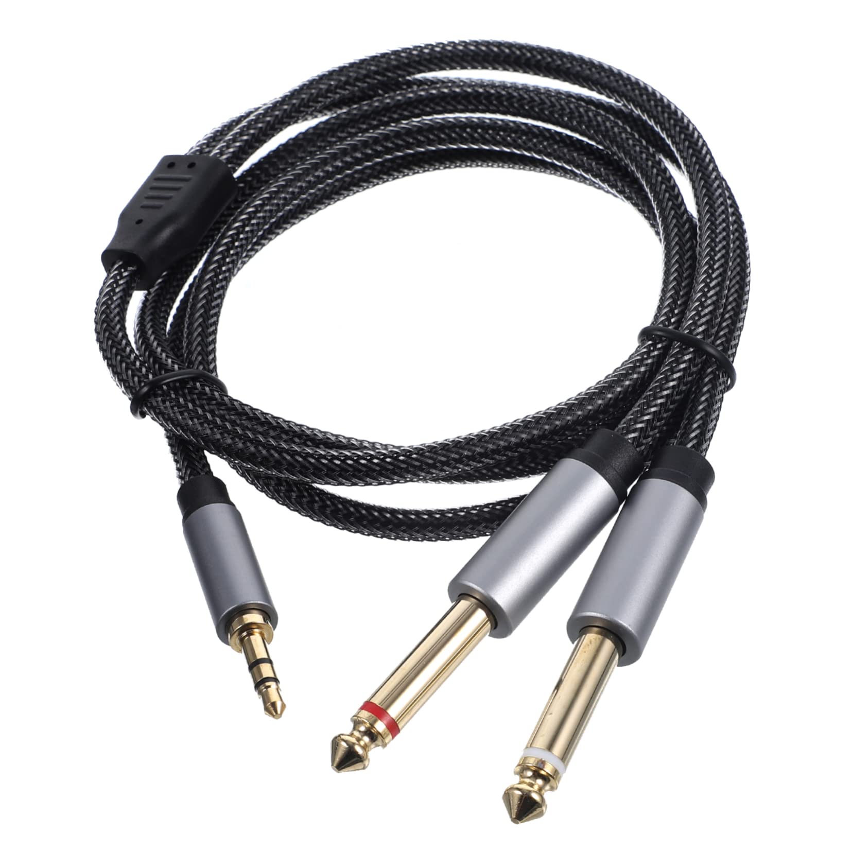 Angoily 5st Kabelverteilerleitung Splitter Für Audiokabel Patch-kabel Stereo-buchse Auf 2 Mono-buchsen 1/8 Auf 1/4 Adapter Kopfhörer-splitter Gitarrenverstärkerkabel Zinklegierung