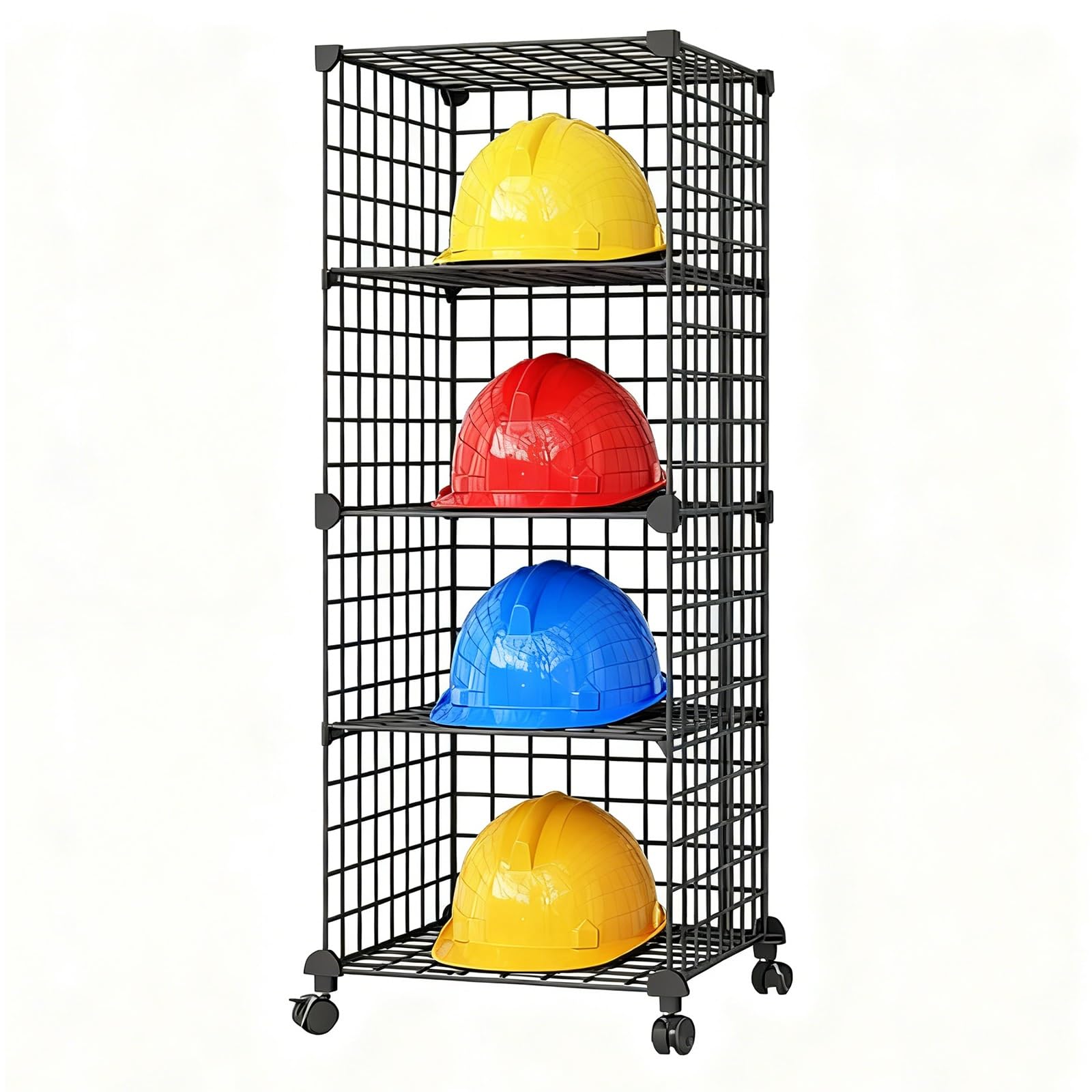 Porte-casques de chantier en acier pour vestiaires et ateliers noirs