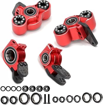 Aluminum Front Steering Block & Rear Hub Carrier for Arrma 1/8 Typhon Talion 1/7 Felony Mojave Infraction Limitless Fireteam 6S Upgrades Part,Replace #AR330187#AR330193Red