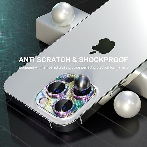 Miniatura 4 de Choiche Compatible con iPhone 15 ProiPhone 15 Pro Max, protector de lente de cámara brillante con protector de pantalla de lente de vidrio templado