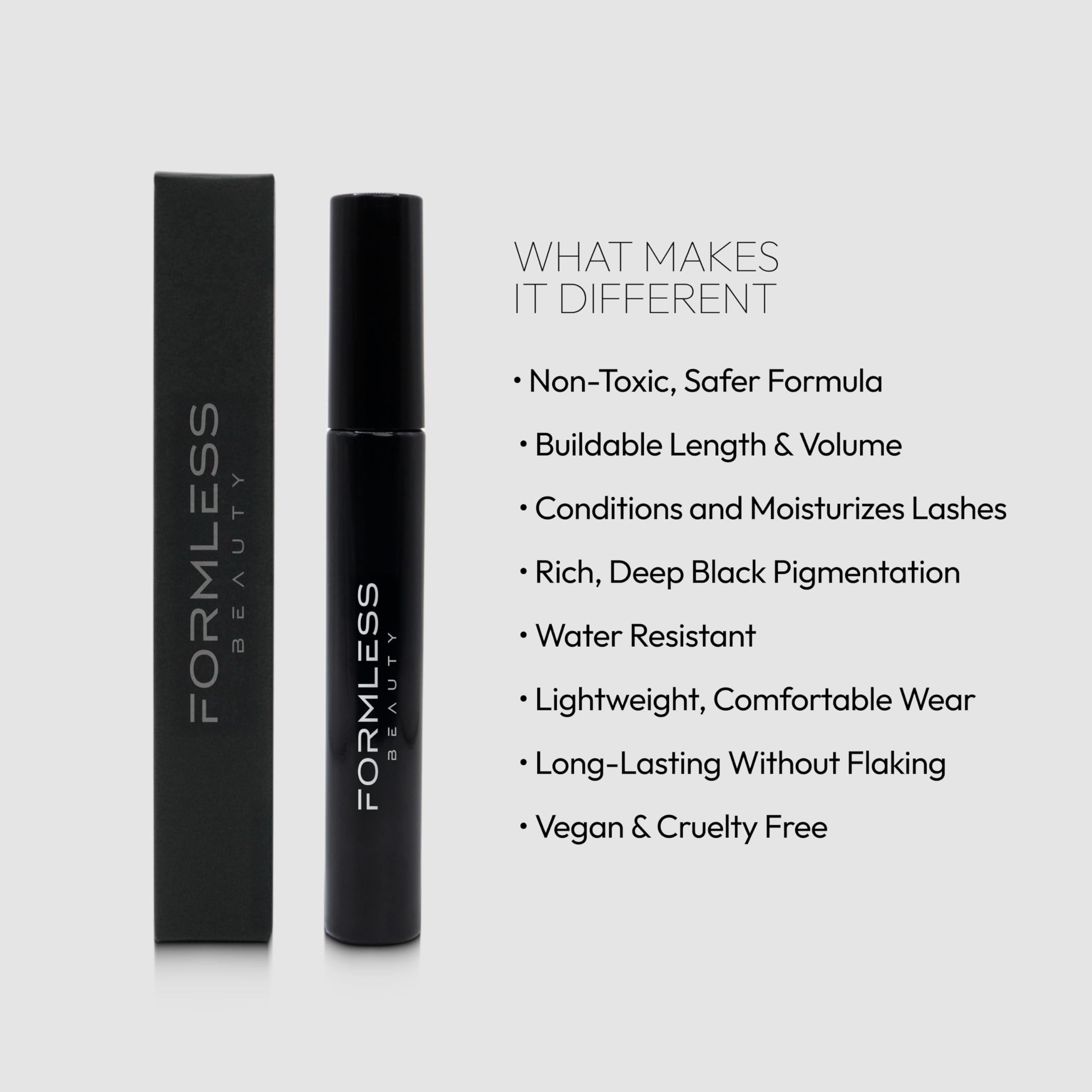 Formless Beauty Elevate Mascara, Black – Clean Vegan Lengthening
