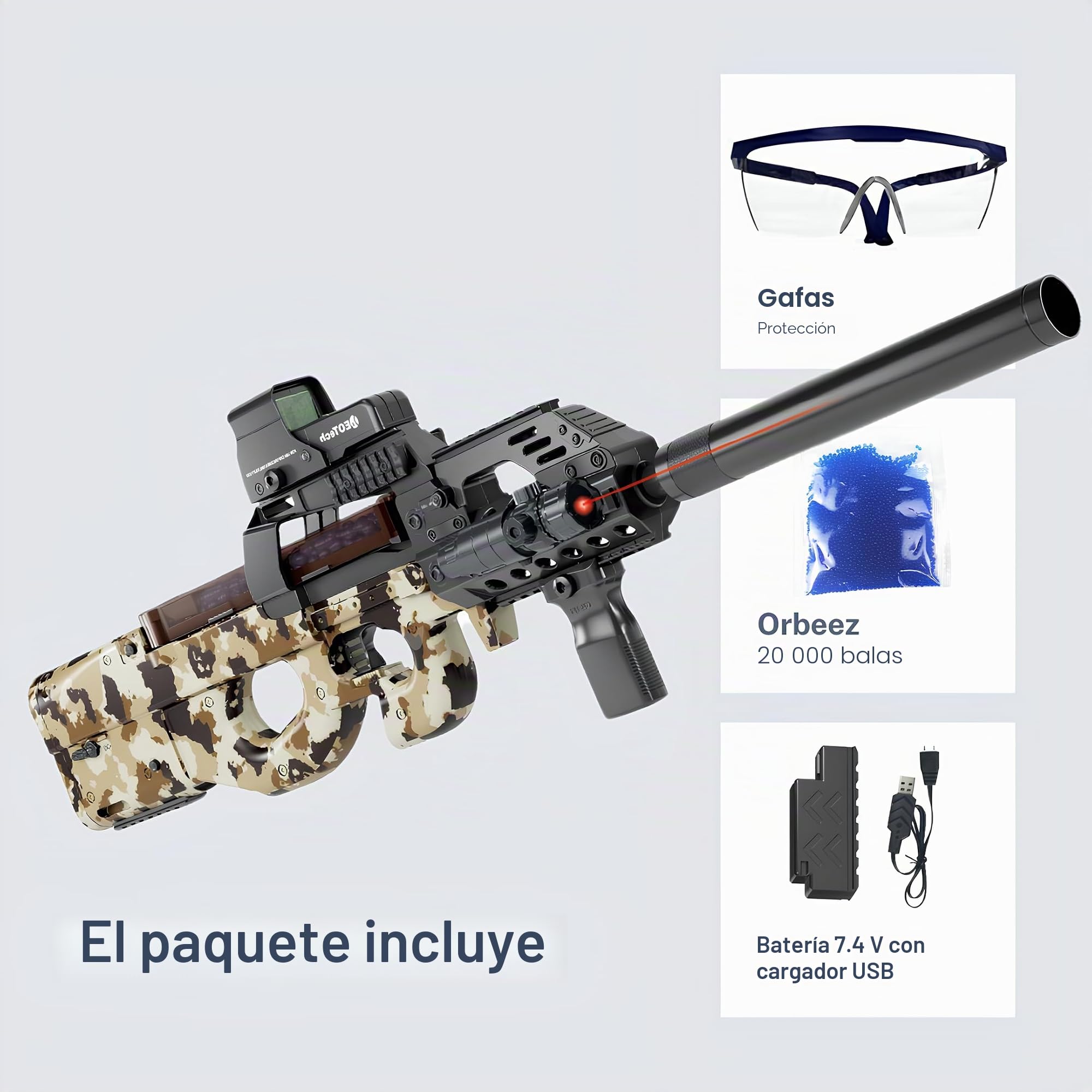 FunBlasters - Gel Blaster Gun Rifle 98K - Pistola de Bolas de Gel Agua eléctrica automática - 20000 Bolas Gafas - Realista Francotirador Metralleta Escopeta Hidrogel - para Niños Niñas Adultos Pro FunBlasters - Gel Blaster Gun Rifle 98K - Pistola de Bolas de Gel Agua eléctrica automática - 20000 Bolas Gafas - Realista Francotirador Metralleta Escopeta Hidrogel - para Niños Niñas Adultos Pro