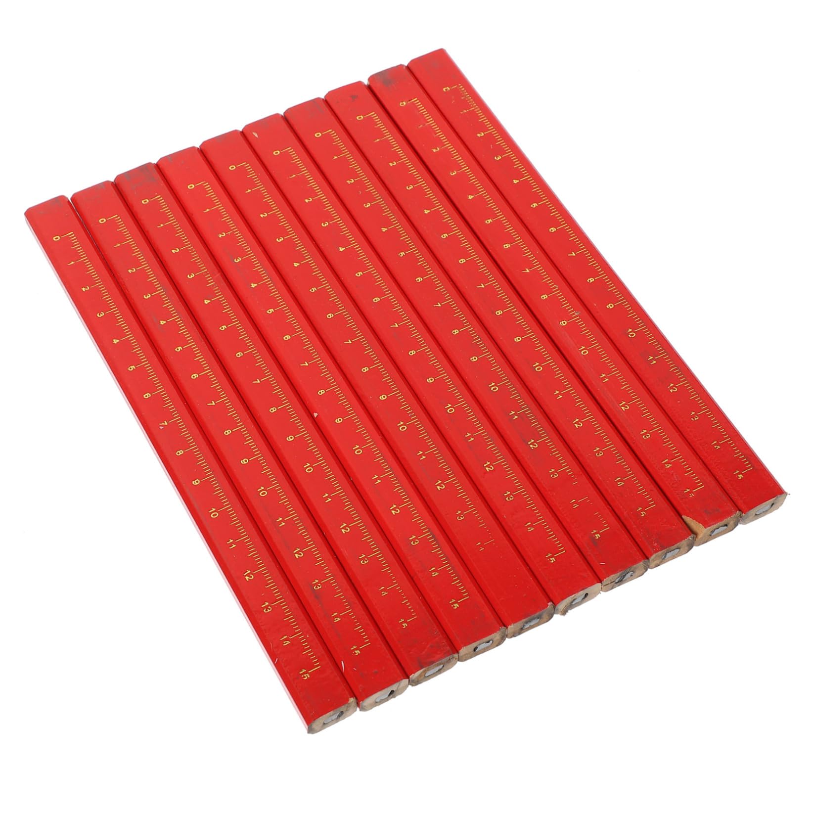 SHINEOFI 72 Stück Bleistift für die Holzbearbeitung Zimmermannsbleistift achteckige Holzbearbeitungsbleistifte Tischler schreiblernbleistift Holzstift flacher Bleistift hölzern rot