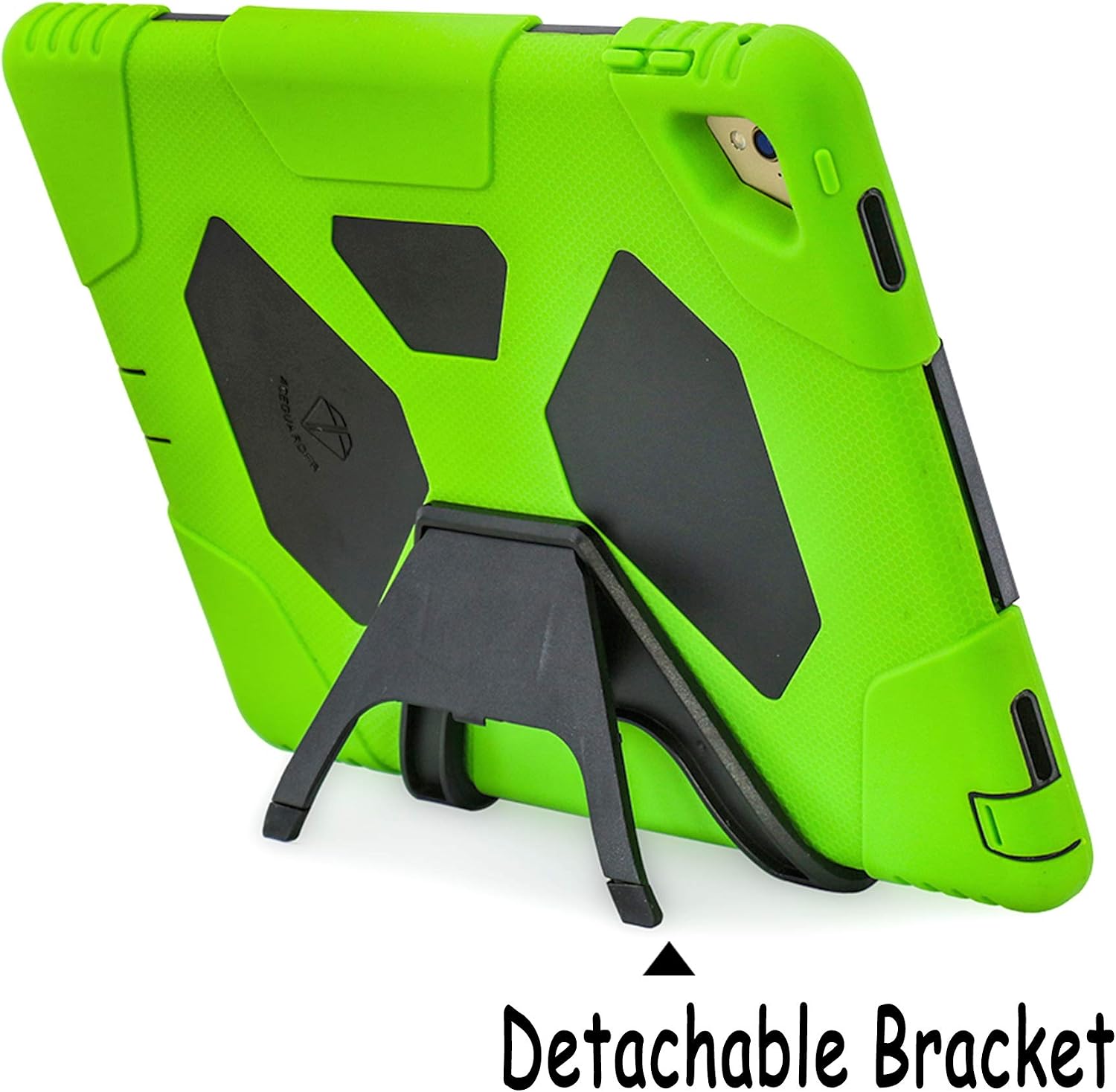 iPad Air 2 Case ACEGUARDER Full Body Protective Premium Soft Silicone Shock Resistant Drop Proof Case Light Weight(Green/Black)