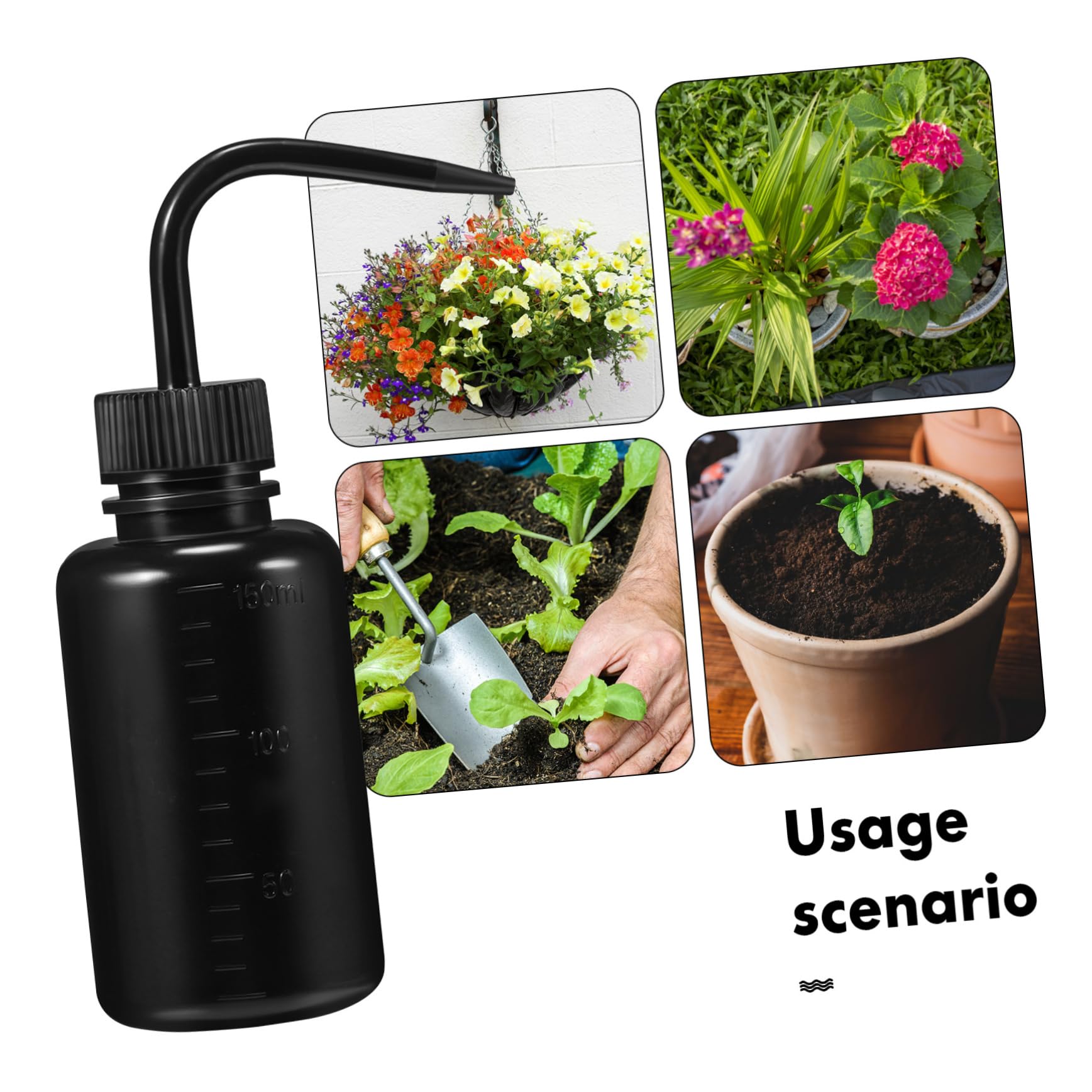 WOONEKY 3 Pcs 150ml Empty Plastic Washing Bottles 3 Black Wash Bottles Squeeze Succulent Watering Bottle Plastic Squeeze Bottle Wash Bottle Watering Bottles or Small