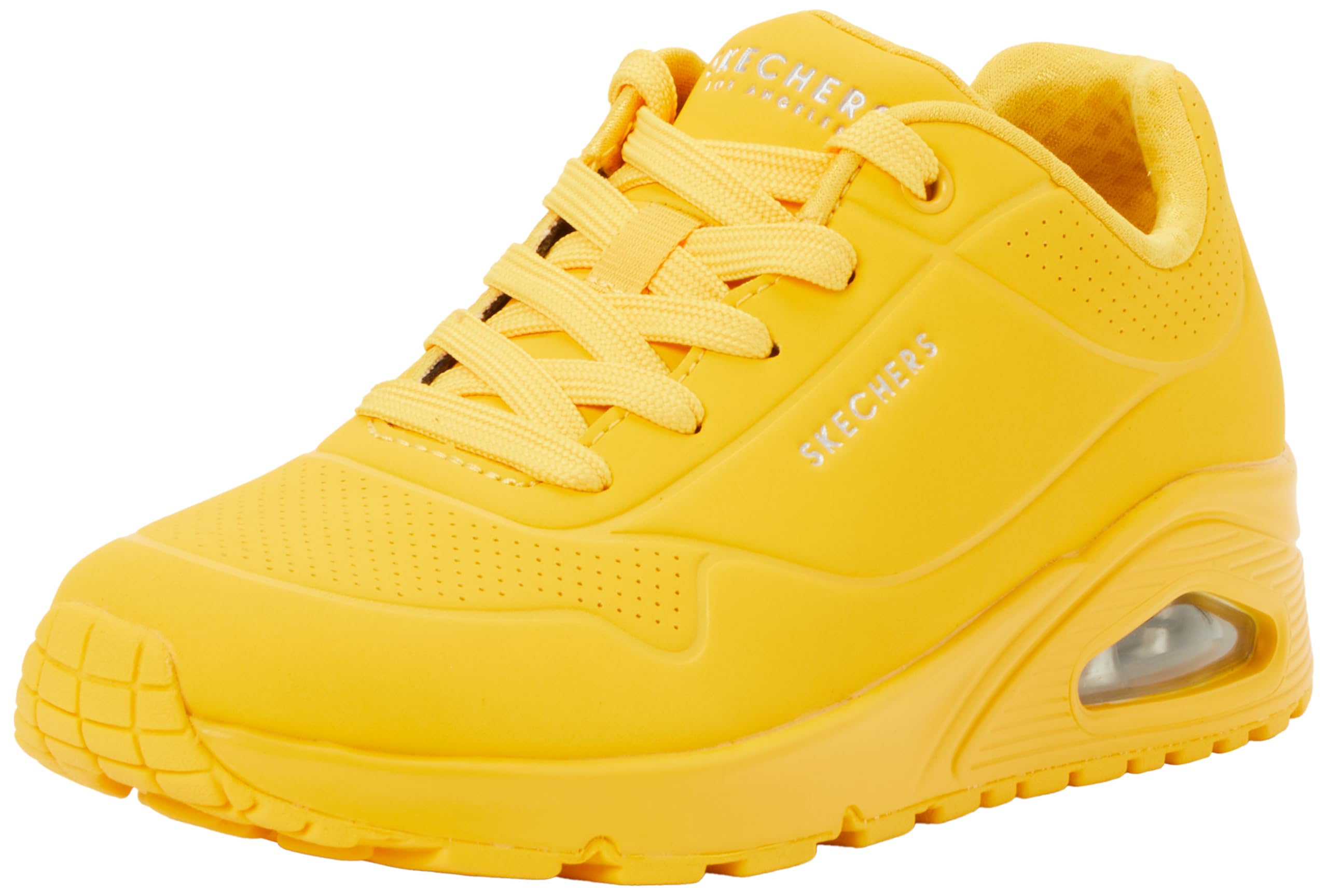 Skechers Women's Uno Stand On Air Trainers, Mustard Durabuck/Mesh, 6 UK