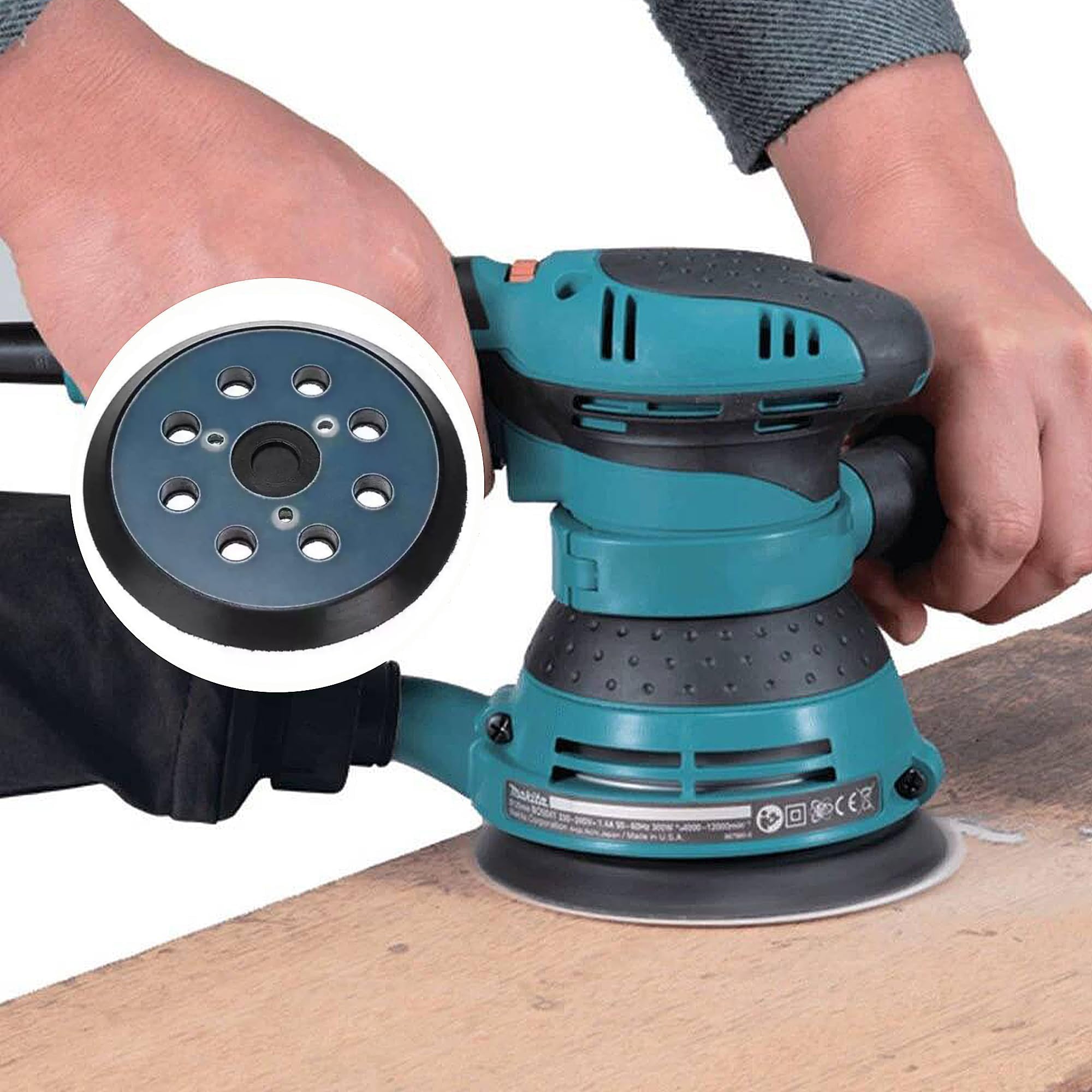 2er Set 125mm 8-Loch Schleifpad Mit Klettverschluss – Passend Für DeWalt, Makita & Porter Cable