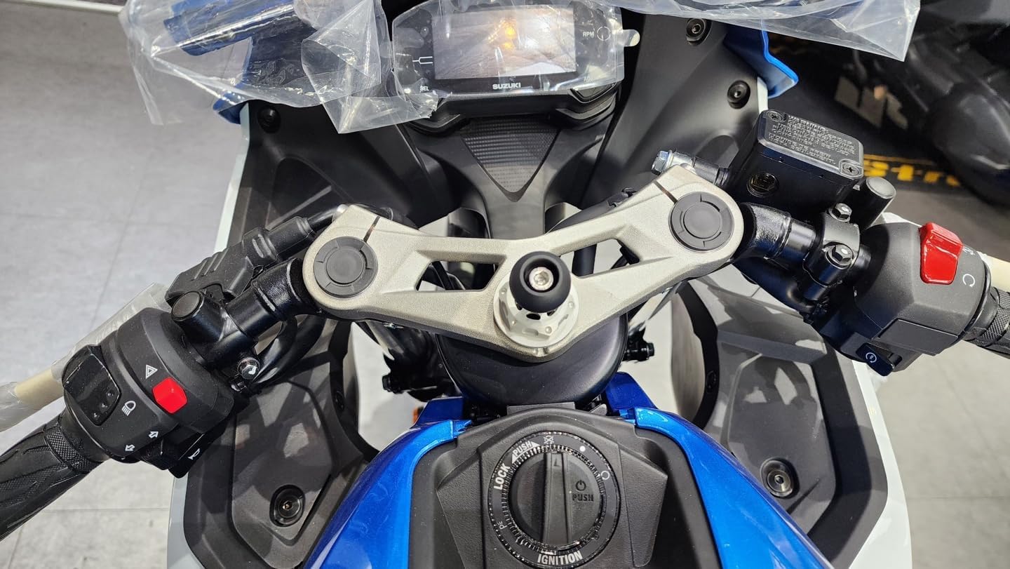 motomount R7BH for Yamaha YZF R72021-2025/Suzuki GSX R8/GSX R125 Steering Stem Nut with 1inch Ball Head (M22x1.00mm) for Ram Mount Double Socket with Phone Mount