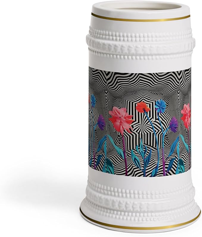 Optic Art Illusion Beer Stein Mug, Unique Beer Mug