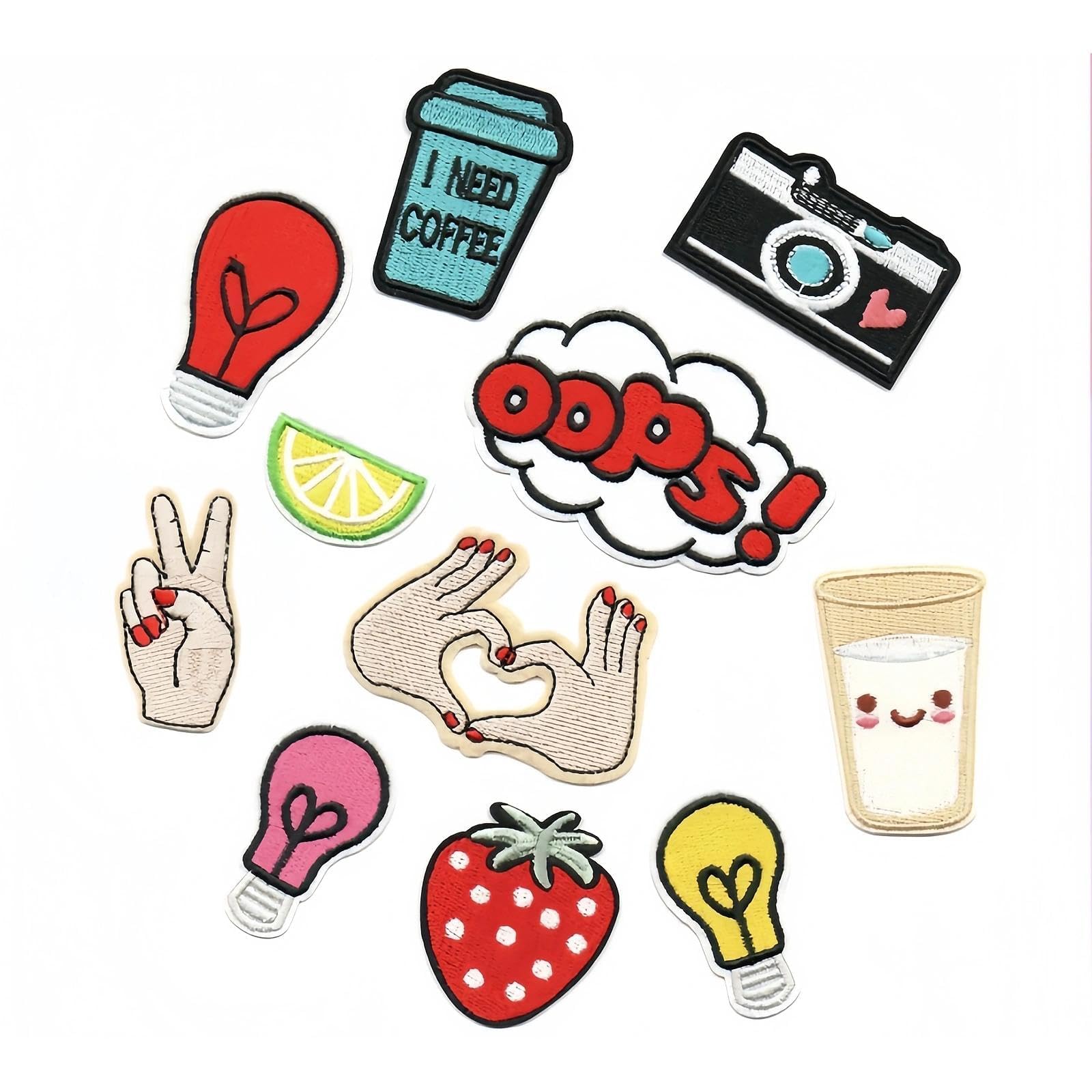 txuzong 11 Pack Colourful Iron on Patches for Kids Clothing,