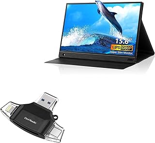 BoxWave Smart Gadget Compatible with Eyoyo EM15K (15.6") - AllReader SD Card Reader, microSD Card Reader SD Compact USB - Jet Black