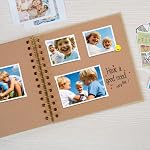 Finksy 7 x 7 Inch DIY Scrapbook Photo Album Brwon 40 Pages Hardcover Kraft Blank Memory Book for Wedding and Anniversary Family