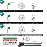 Vista 5 de Interruptor de botón de 0.866 in con cierre redondo alto impermeable IP67 de acero inoxidable 304 con luz LED de 110 V 120 V CA para 7/8 pulgadas