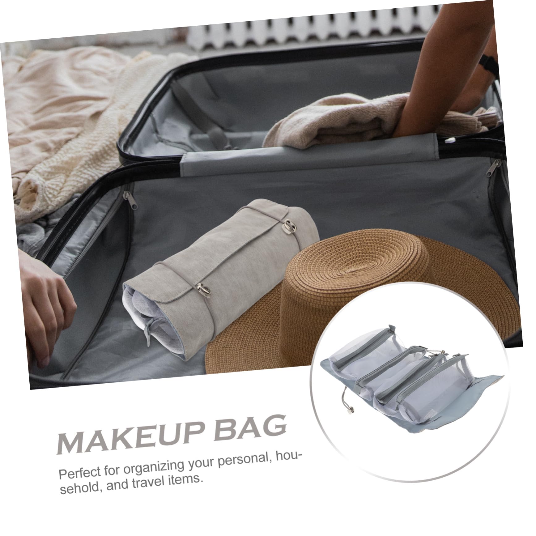 Didiseaon 2piezas Bolsa De Maquillaje Portátil y Desmontable para Organizador De Cosméticos y Práctico para El Gimnasio Camping
