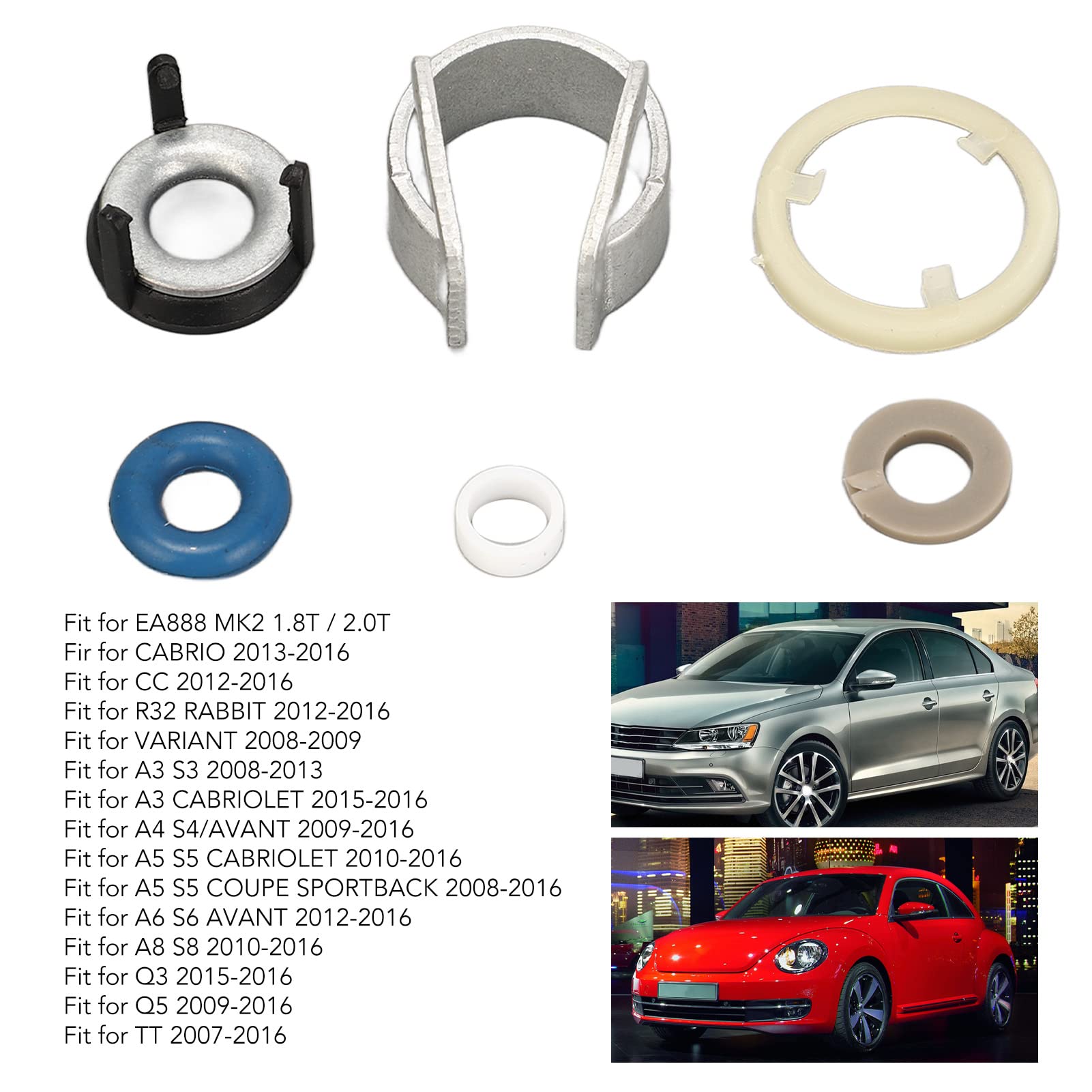 Kit Riparazione Iniettori Carburante - 4 Set Guarnizioni O-Ring Per Audi VW - Foto 9