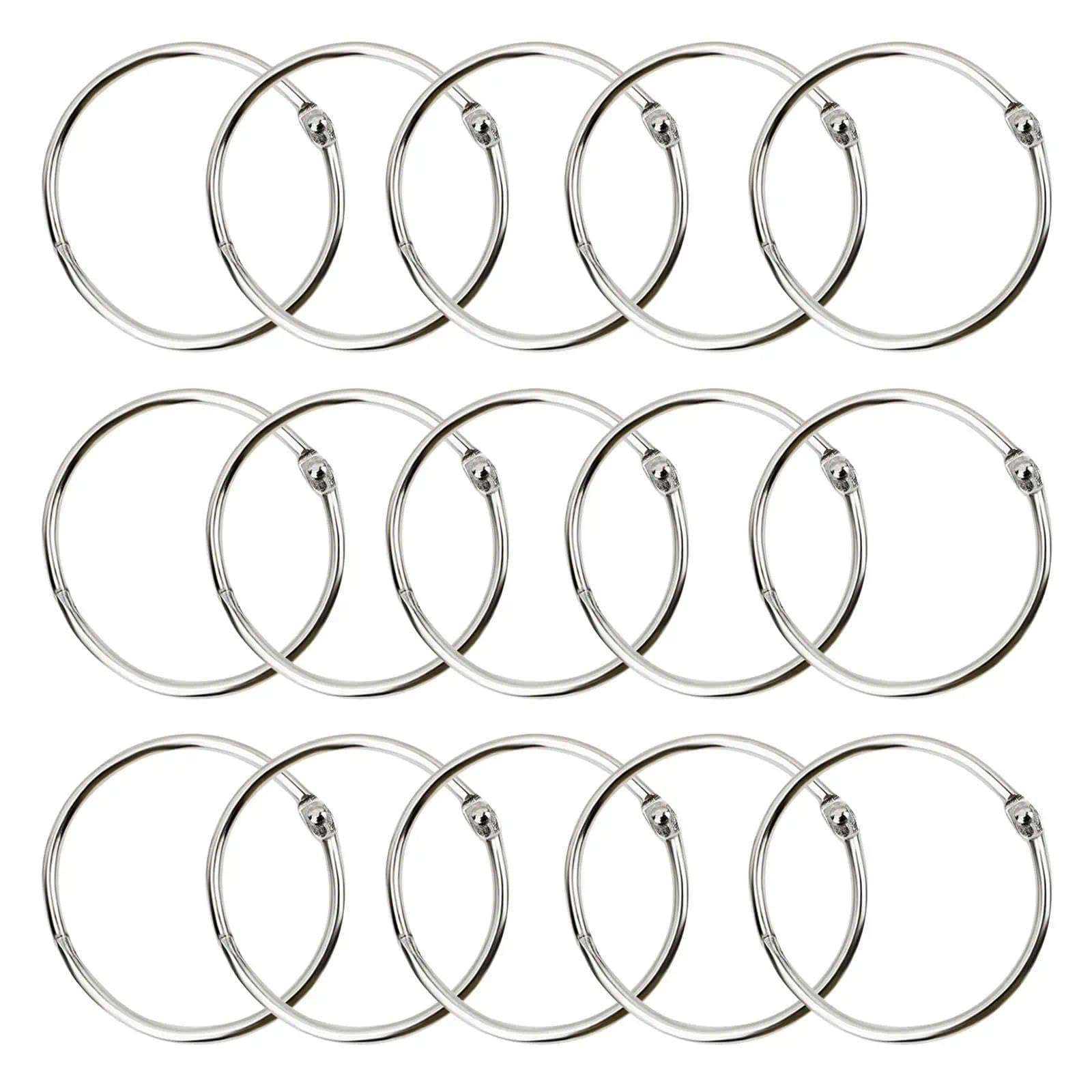 50 Pièces Anneaux de Reliure,Anneaux Articulés,Anneau Metallique,50mm Anneau Classeur Metal,Métalliques Articulés de Reliure Anneau de Rideau,Anneaux Reliure pour Le Bureau et La Maison