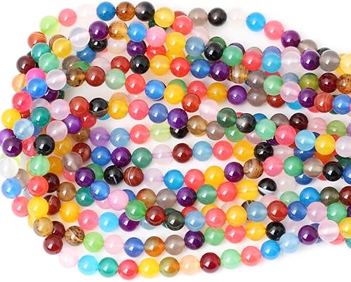 Miniatura 8 de Cuentas redondas sueltas de ágata marina natural de 8mm (516 pulgadas), materiales para joyas y manualidades, 45 cuentas en 1 cuerda de 15 pulgadas