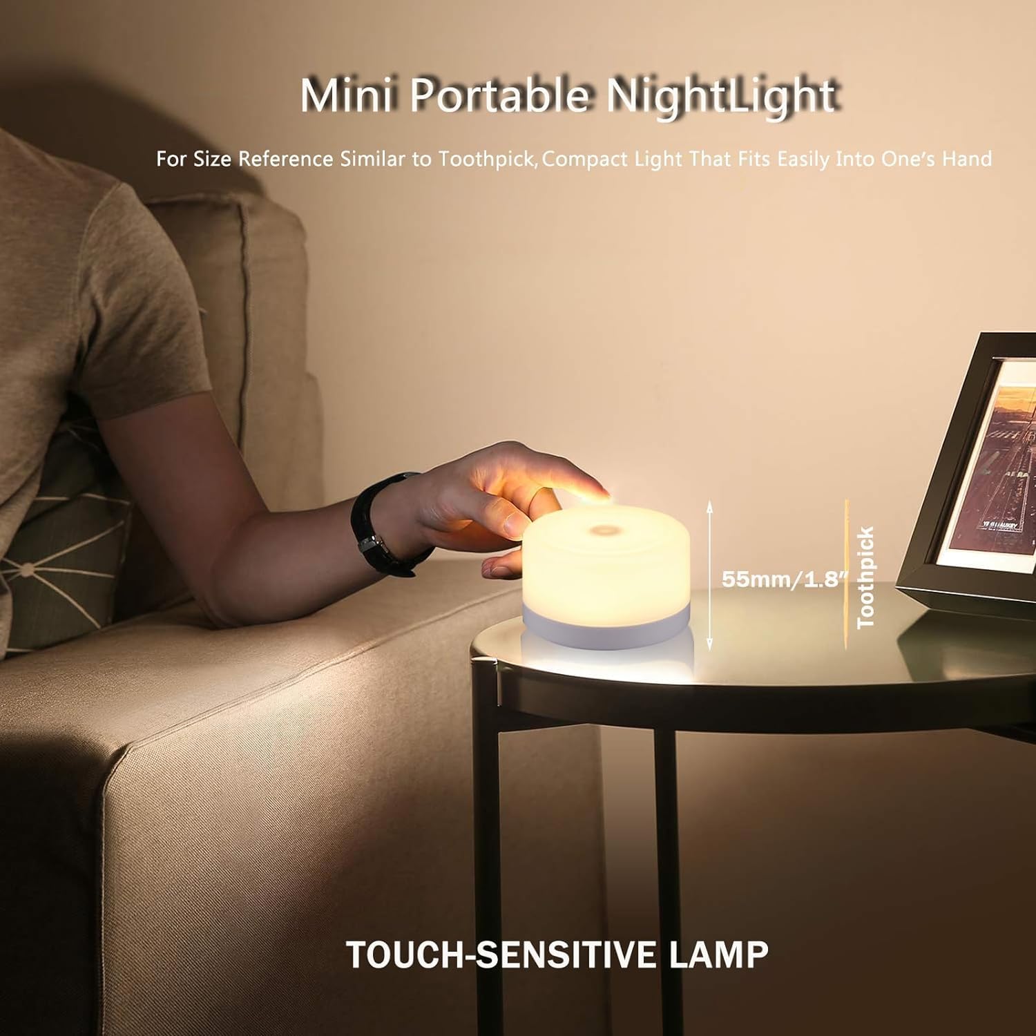 S SELDORAUK Baby Night Light,Dimmable Touch USB Rechargable Kids Lamp with Memory Sleep Aid, for Newborn Breastfeeding - Image 3