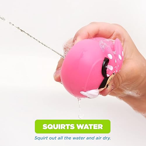 Miniatura 4 de Disney Mickey and Minnie Squirt - Juego de juguetes para la diversión del baño de los niños, azulrosa, 4 piezas