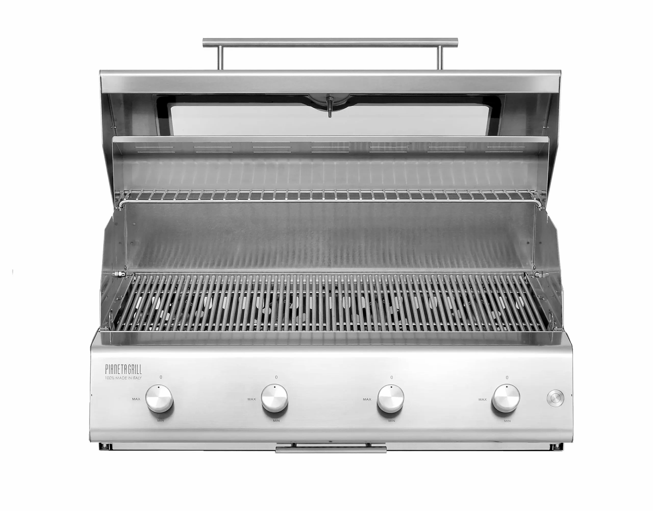 Barbecue a Gas Fry Top 750 Basic da appoggio 4 bruciatori griglia tondino