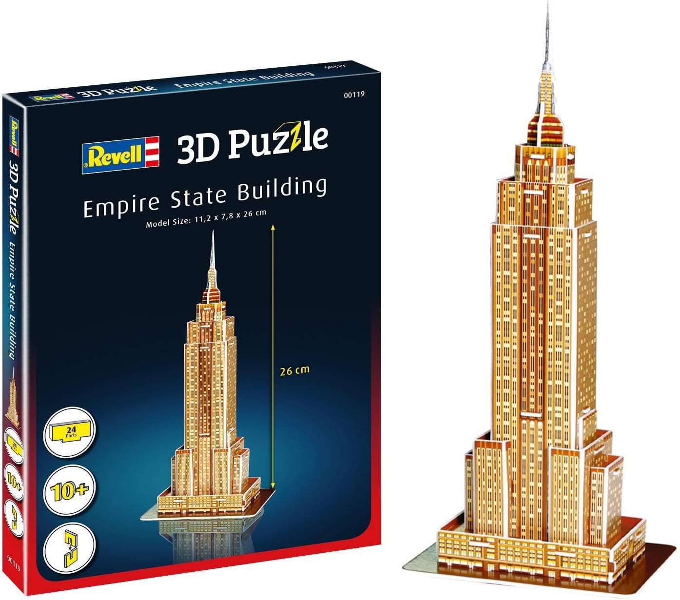 Revell 3D Puzzle 00119 Empire State Building, Discover The World in 3D, Craft Fun for Young and Old, Coloured