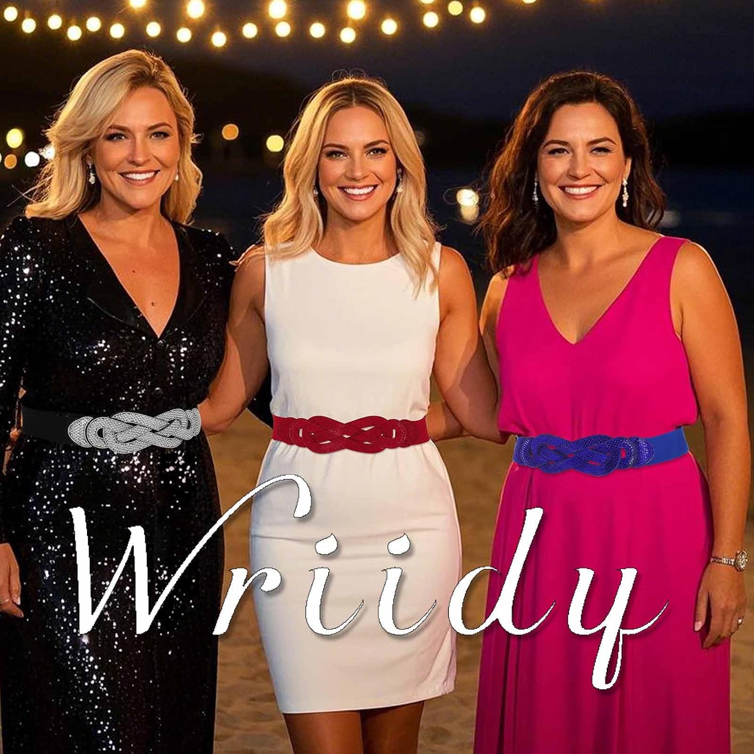 Wide Elastic Rhinestone Belt Women Sequin Belt Stretch Disco Waist Accessories for Dressy and Jumpsuits - Image 5