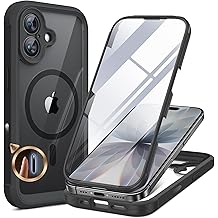 Miracase for iPhone 17 Case 6.3'', Full-Body Bumper Military Drop Protection Outdoor Phone case with Built-in Glass Screen &Camera Control,Easy Installation,No Gap,Compatible with MagSafe,Black