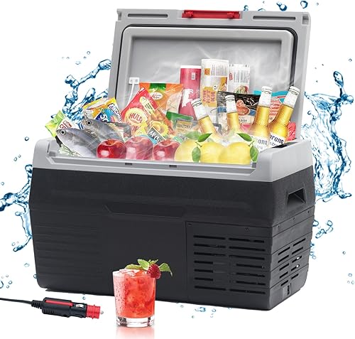 Miniatura 1 de Smad Refrigerador eléctrico, refrigerador portátil de 12 V24 V CC, refrigerador de automóvil de 21 cuartos de galón (20 litros), refrigerador de 12