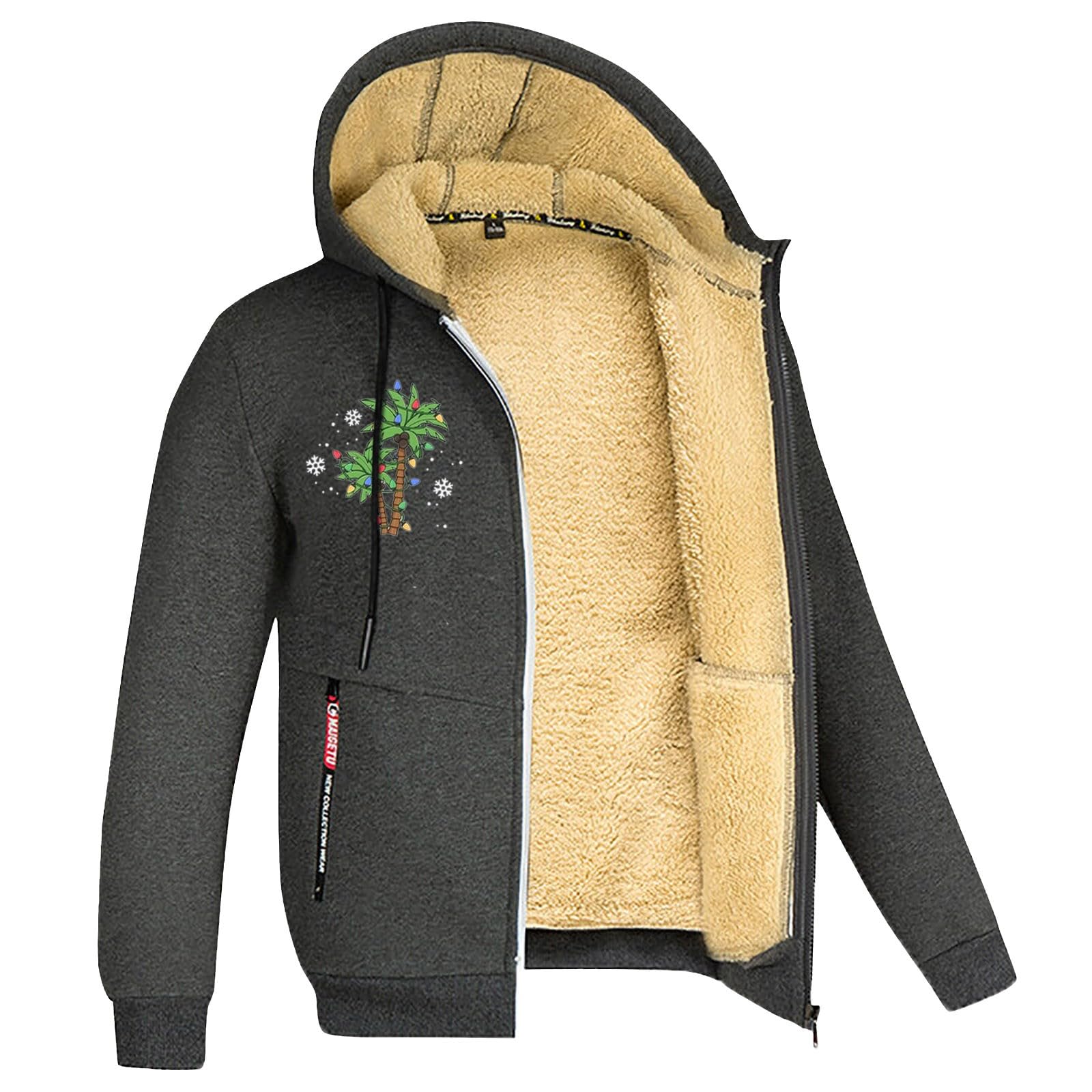 Generisch Strickjacke Hellblau Damen Männliche - und Winter-warme Jacke, modisch, einfarbig, langärmelig, Tasche, Kapuze, Baumwolle, Mantel