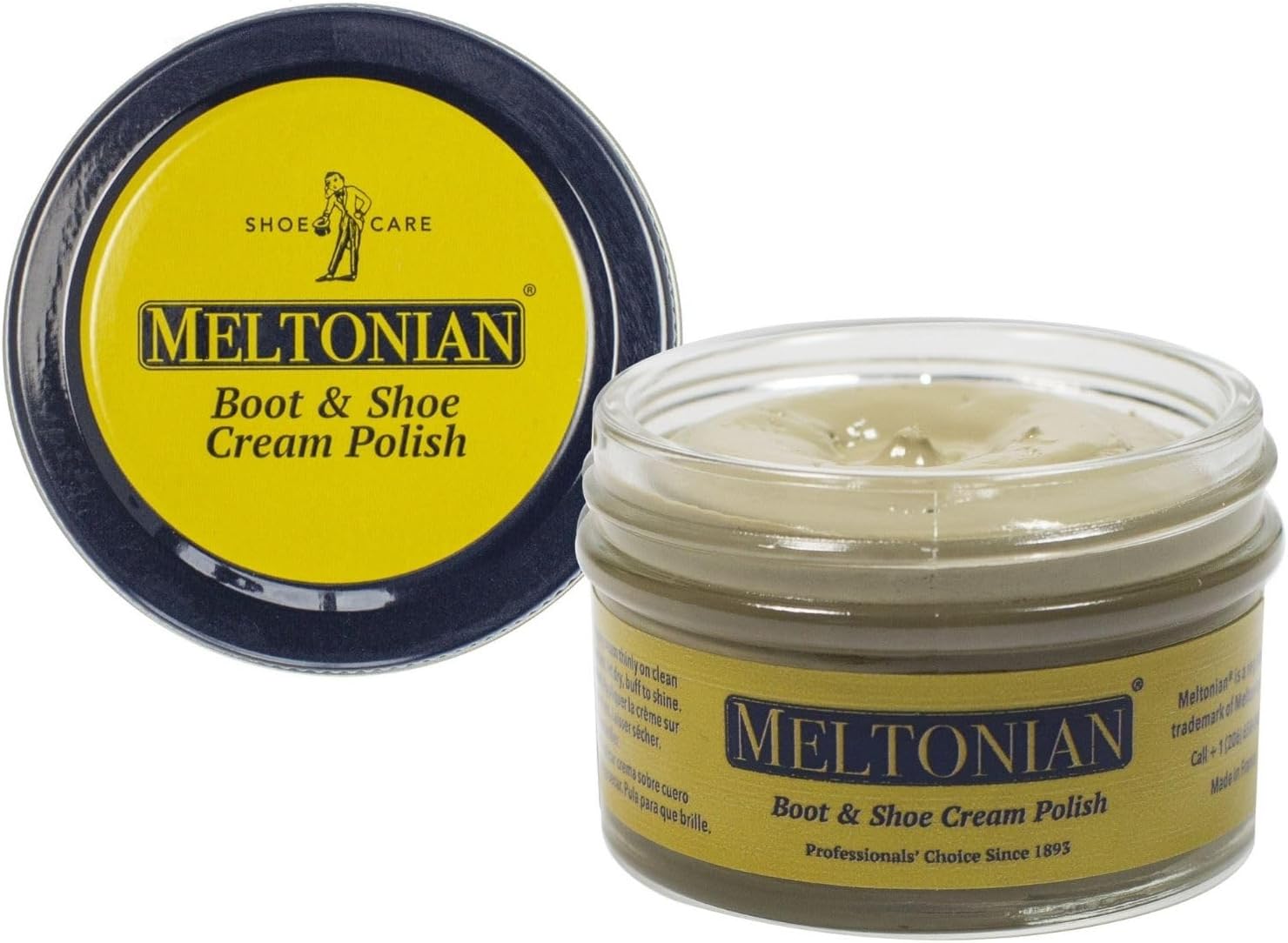 Meltonian Cream Shoe Polish, Boot Polish, Leather Shoe Polish Oil Based with Beeswax, Restores and Protects, Over 60 Colors