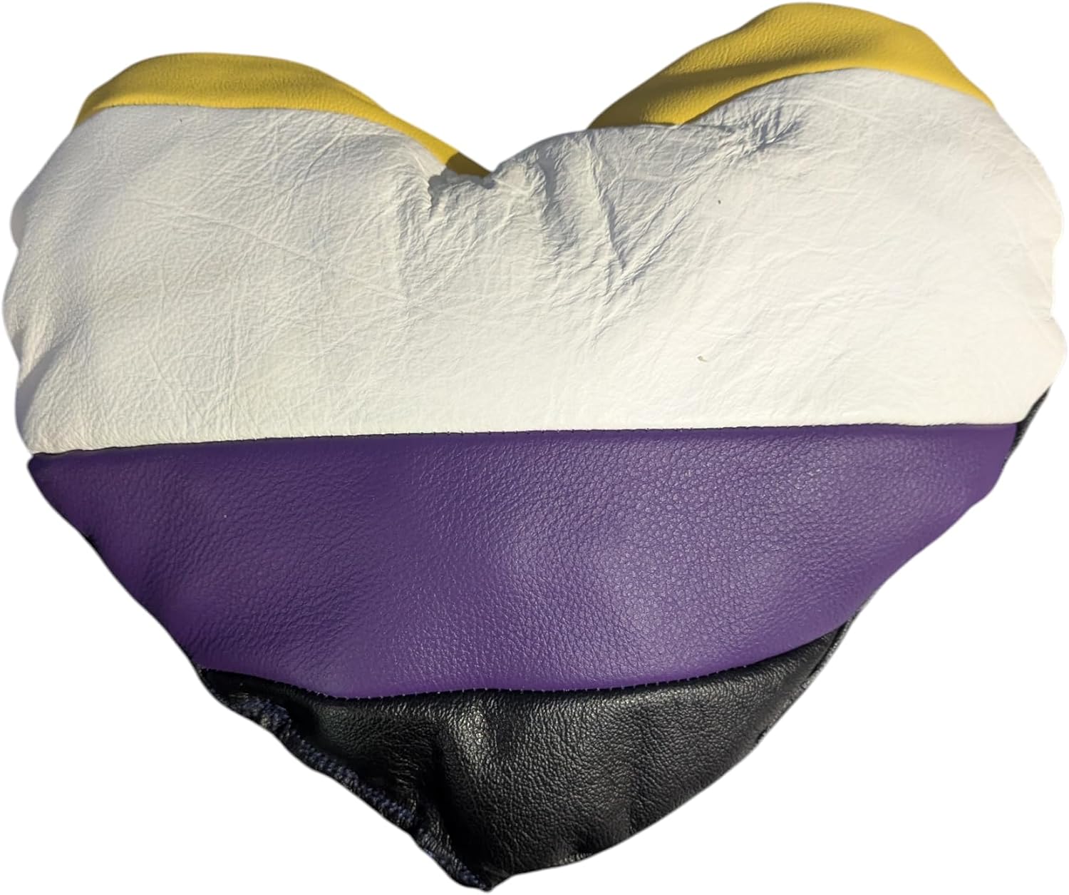 Hand Crafted Pride Flag Leather Aftercare Pillow (Non-Binary)