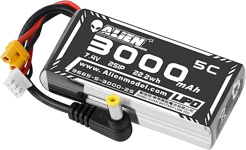 Crazepony 3000mAh 2S LiPo Batería Fatshark FPV Gafas Batería 7.4V con XT30DC5.5 Plug para D JI HD Gafas Digitales Skyzone 03O Gafas Hobby Wireless