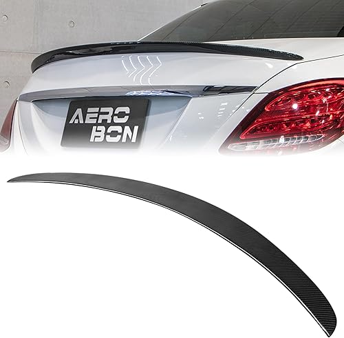 Alerón de maletero de fibra de carbono AeroBon Real compatible con Mercedes Clase C W205 Sedán 2015-2021 (Estilo AL) Aero Line