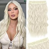 Vista 41 de REECHO Extensiones de cabello rubio, 20 pulgadas, extensiones de cabello grueso y largo con clip, extensiones de cabello sintético suave natural