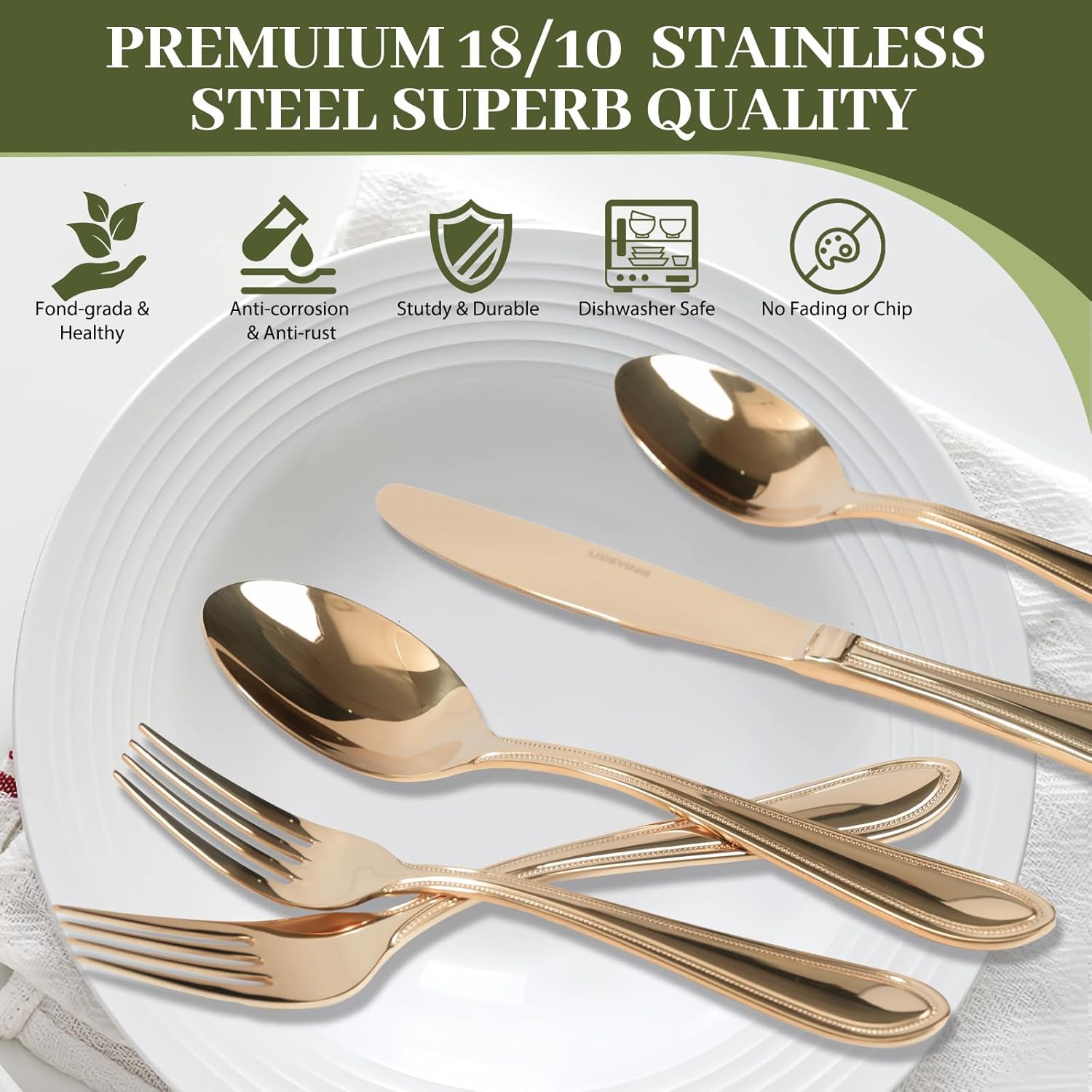 Silverware Set For 4,20 Piece Stainless Steel Cutlery Sets, Heavy Duty Flatware,Mirror Polished Flatware Set Include Forks Spoons Knives for Home Wedding Restaurant, Dishwasher Safe