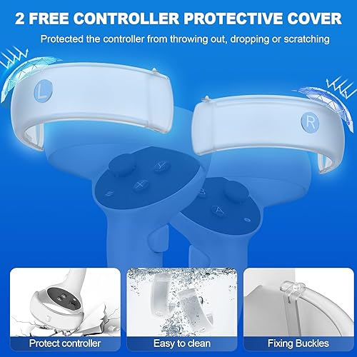 Miniatura 7 de VR Golf Club for Oculus Quest 2 Rift S Meta Quest 2 Aikeec VR Golf Club Handle Accessory Quest 2 Golf Club Attachment with 2 Controller Covers