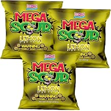 Barnetts Mega Sour Candy Lemon 454g Pack of 3 Handmade British Hard Sweets Extreme Sour Candy Challenge