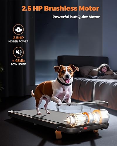 Miniatura 6 de Caminadora para caminar de 2.5 HP para debajo del escritorio, con control remoto y pantalla LED, cinta de correr silenciosa para espacio compacto,
