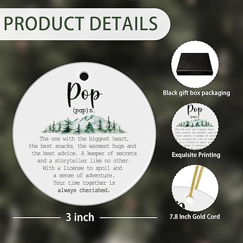 Miniatura 7 de Adornos de cerámica de Navidad para el Día del Padre, regalos para abuelo pop de nietos, nieto, nieta, mejor abuelo árbol de Navidad, adornos