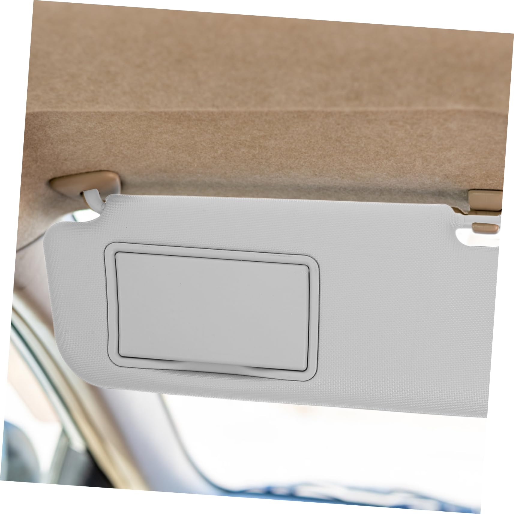 Zerodeko Parasole Auto Lato Sinistro Con Specchio Compatto in Pvc E Abs Per Visiera Parasole Lato Guida Antiabbagliamento E Sostituzione Facile Grigio