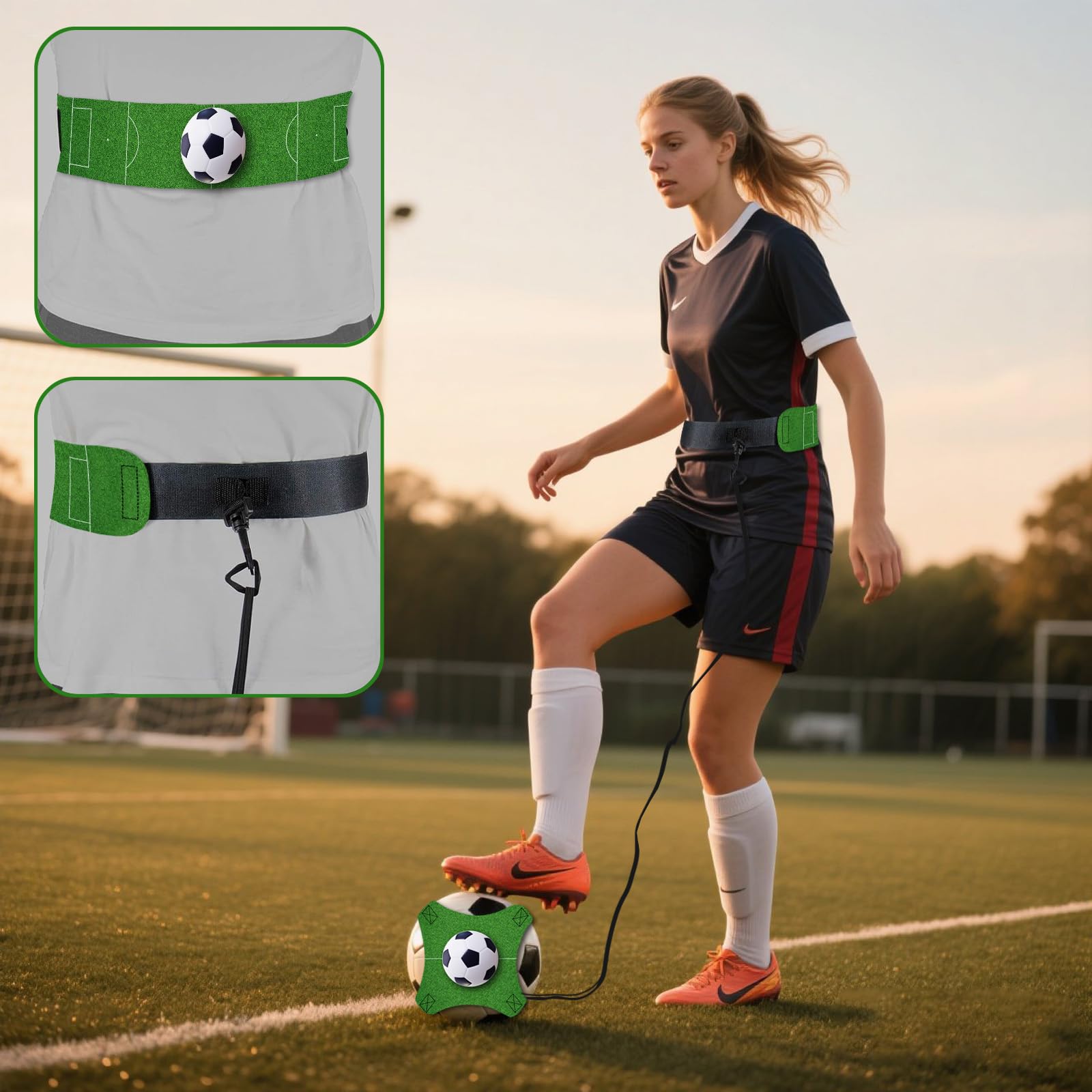 Trainer da Calcio, Fascia Elastico per Allenamento, Adatta per Bambini e Adulti, Fascia Regolabile, Perfetta per Calcio, Pallavolo e Rugby, Materiale Resistente, Alta qualità, 1 Pezzo