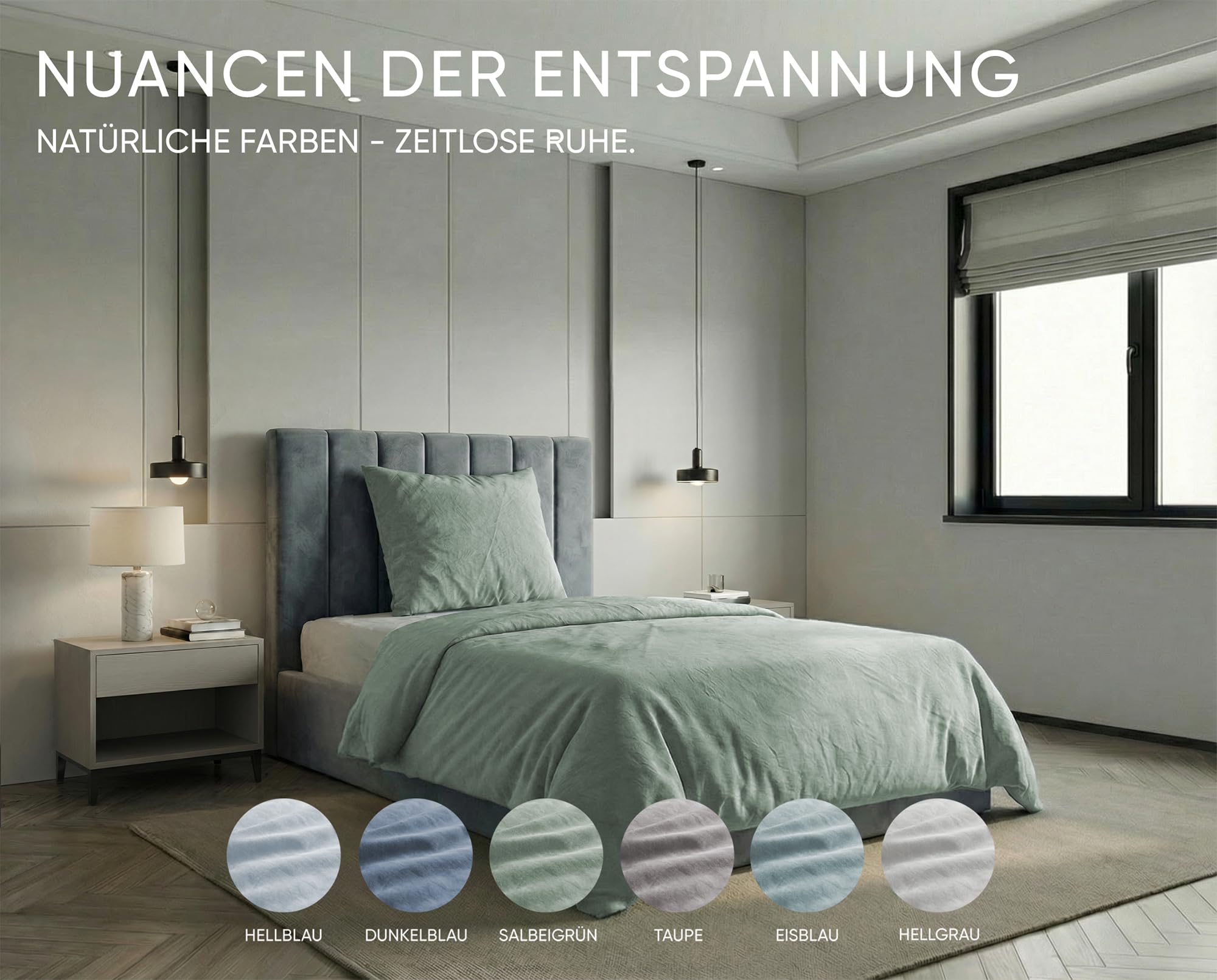 jilda-tex Premium Tencel™ Lyocell Bettwäsche Set 135x200 cm – Stonewashed, superweich, hypoallergen & atmungsaktiv – Oeko-TEX® Made IN Green Zertifiziert (Salbeigrün, 1 TLG. 80x80cm)