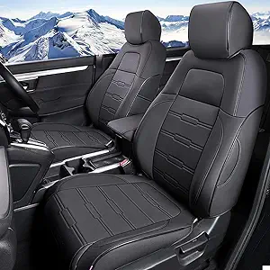 Car Seat Cover for Honda CRV 2017 2018 2019 2020 2021 2022 - Full Set of All-Inclusive CR-V Seat Covers (Black)
