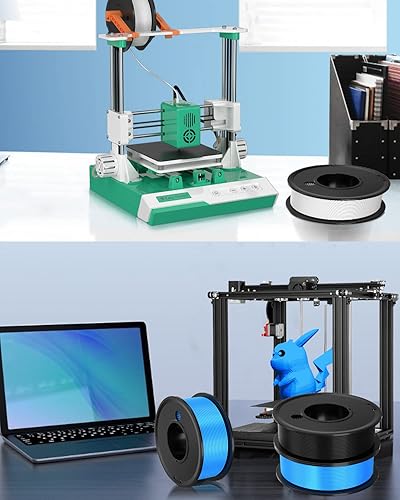 Miniatura 7 de Haosegd Filamento para impresora 3D PLA de 0.069in, materiales de impresión 3D, paquete de 5 colores, filimate de impresión de 0.069in, blanco,